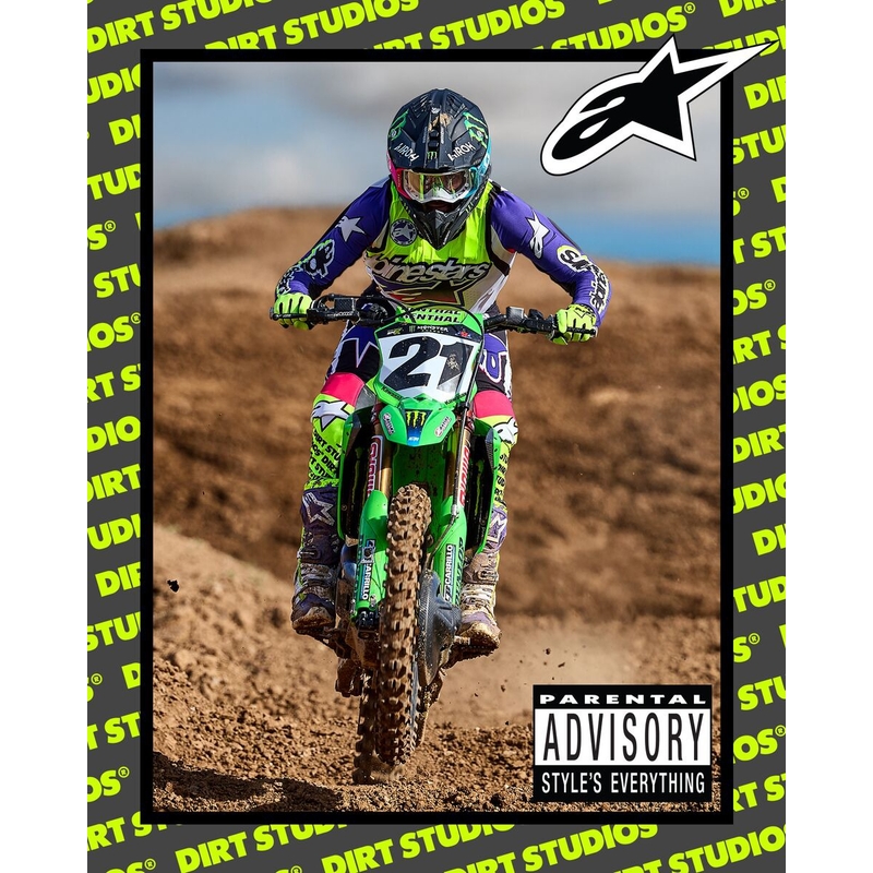 Camiseta de motocross Alpinestars Supertech SX edición limitada Dirt Studios blanco-violeta-rosa-amarillo fluo