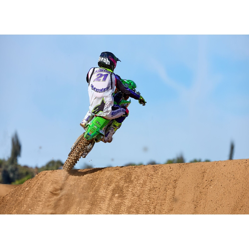 Camiseta de motocross Alpinestars Supertech SX edición limitada Dirt Studios blanco-violeta-rosa-amarillo fluo