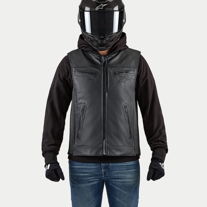 Chaleco con sistema de airbag TECH-AIR®3 V2 LEATHER de Alpinestars, color negro