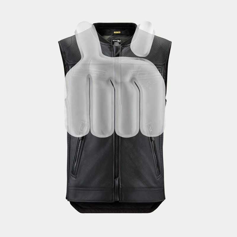 Chaleco con sistema de airbag TECH-AIR®3 V2 LEATHER de Alpinestars, color negro