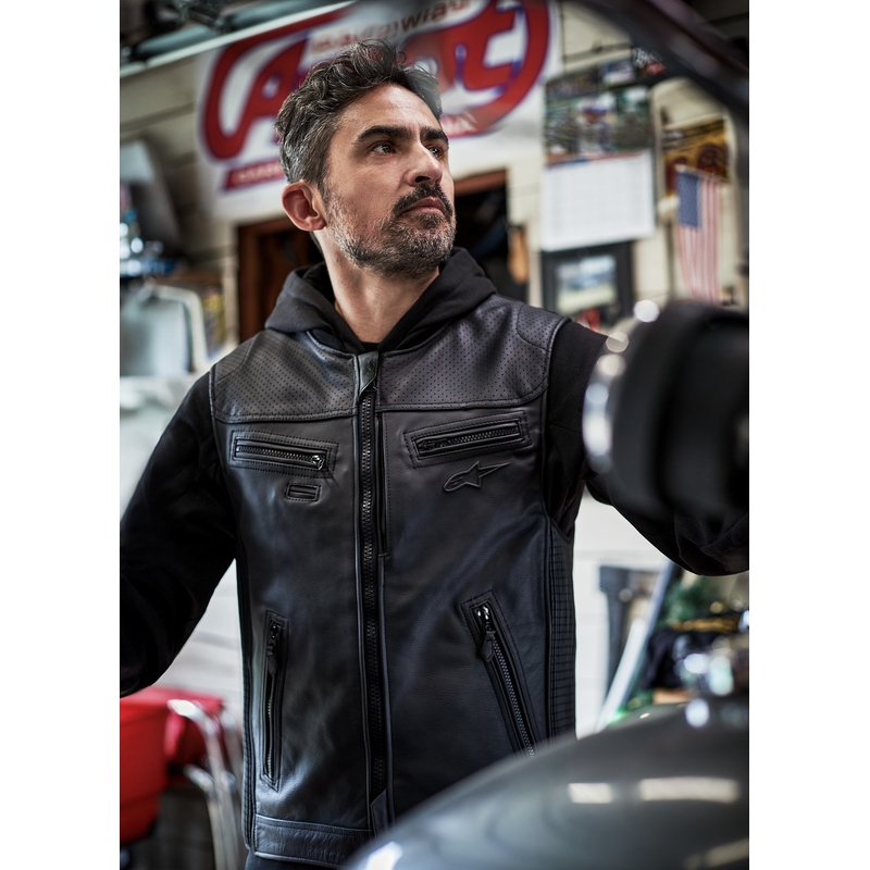 Chaleco con sistema de airbag TECH-AIR®3 V2 LEATHER de Alpinestars, color negro