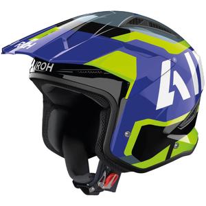 Casco de moto de trial Airoh TRR 2 Jupiter azul-amarillo