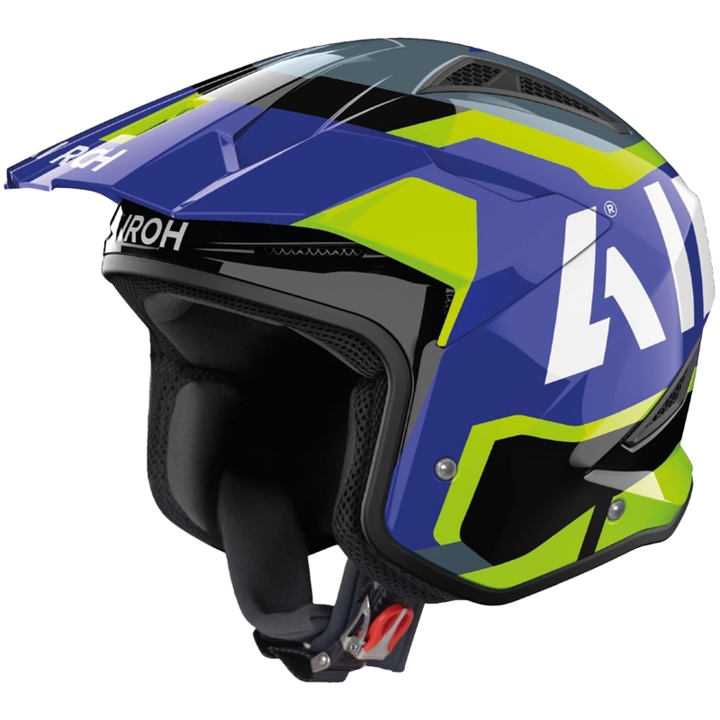 Casco de moto de trial Airoh TRR 2 Jupiter azul-amarillo