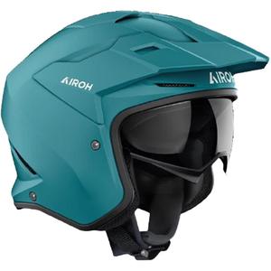 Casco de moto de trial Airoh Kombakt Color verde petróleo