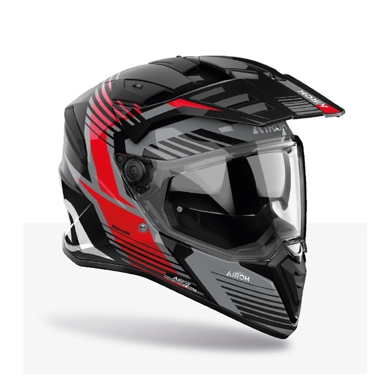 Casco de moto enduro Airoh Bandit Spicy rojo