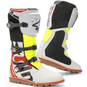 Botas de moto Stylmartin Impact Pro.2 blanco-negro-amarillo fluo