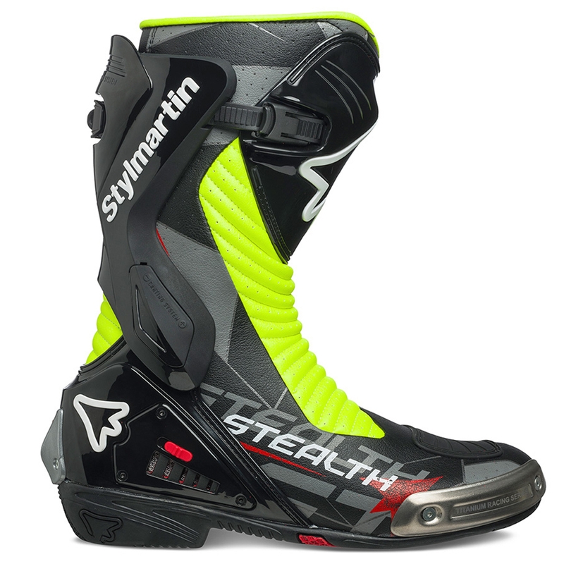 Botas de moto Stylmartin Stealth Evo Air negro-amarillo fluo