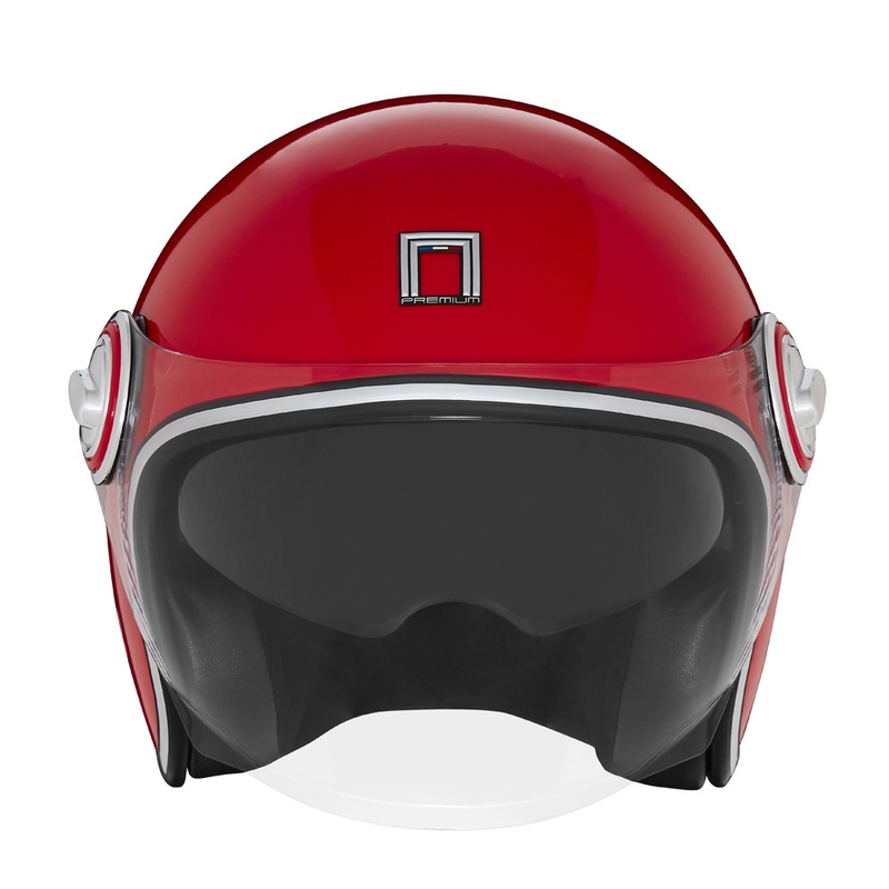 Casco de moto abierto NOX PREMIUM Heritage rojo