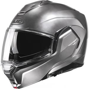 Casco de moto abatible HJC i100 Solid color plata