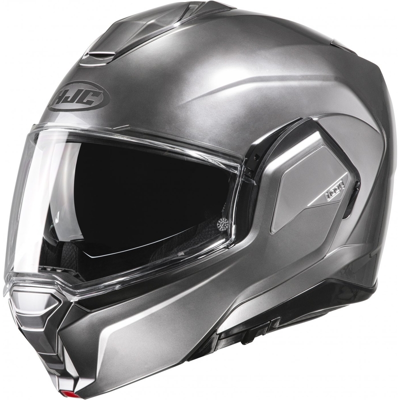 Casco de moto abatible HJC i100 Solid color plata