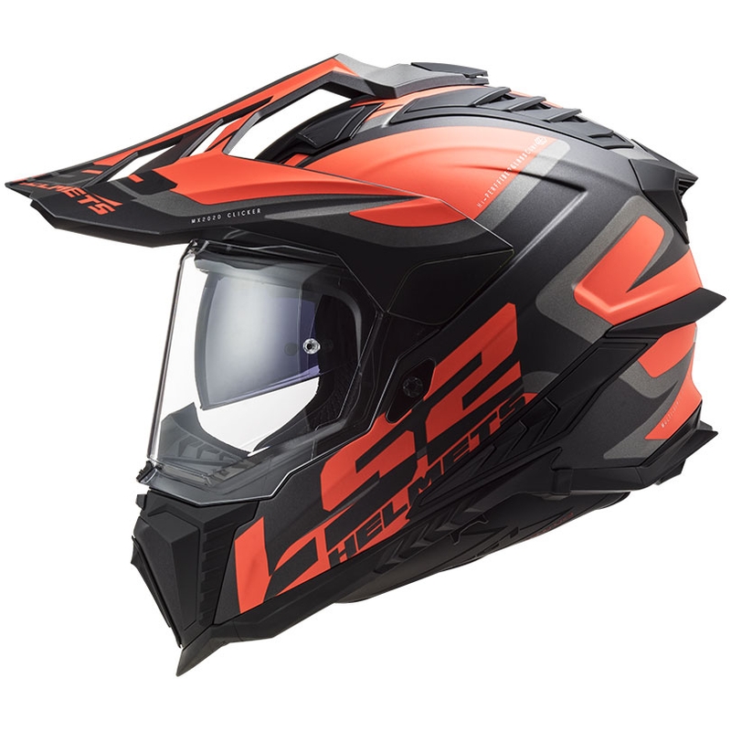 Casco de enduro LS2 MX701 Explorer Alter negro-naranja fluo-gris mate