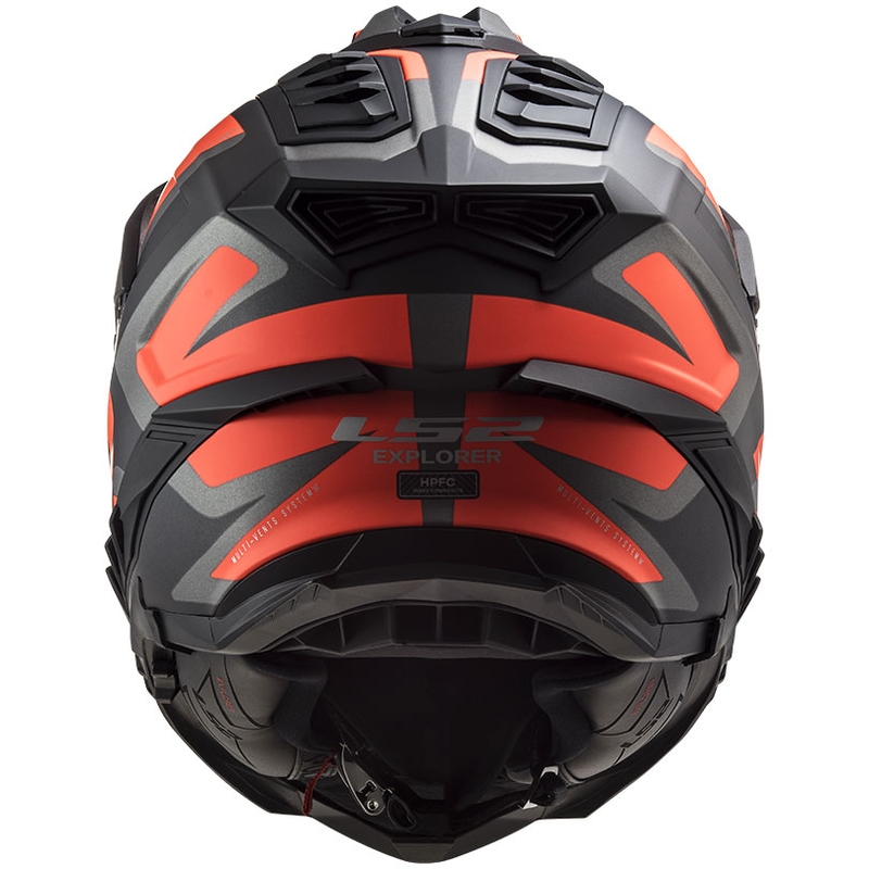Casco de enduro LS2 MX701 Explorer Alter negro-naranja fluo-gris mate