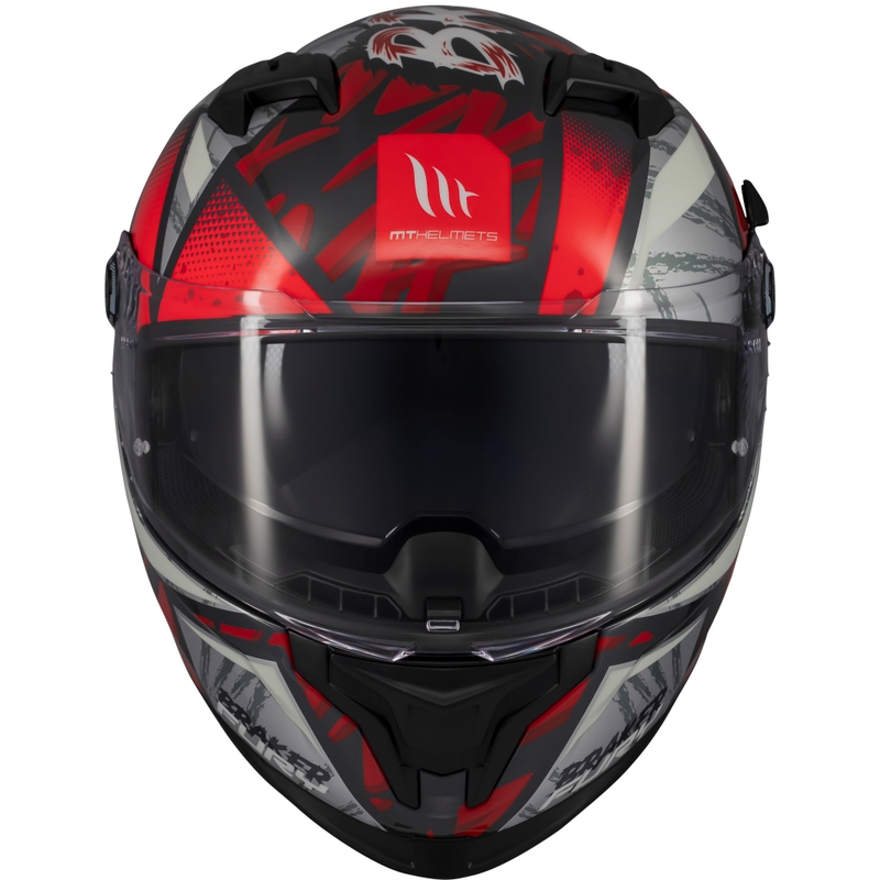 Casco de moto integral MT Braker SV Fury negro-gris-rojo