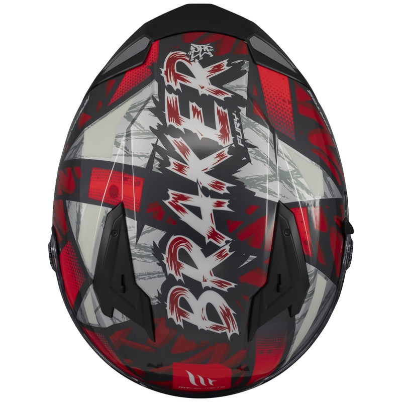 Casco de moto integral MT Braker SV Fury negro-gris-rojo