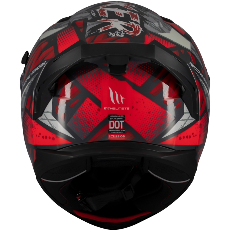 Casco de moto integral MT Braker SV Fury negro-gris-rojo