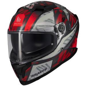 Casco de moto integral MT Braker SV Fury negro-gris-rojo