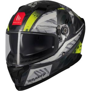 Casco de moto integral MT Braker SV Fury gris-amarillo fluo
