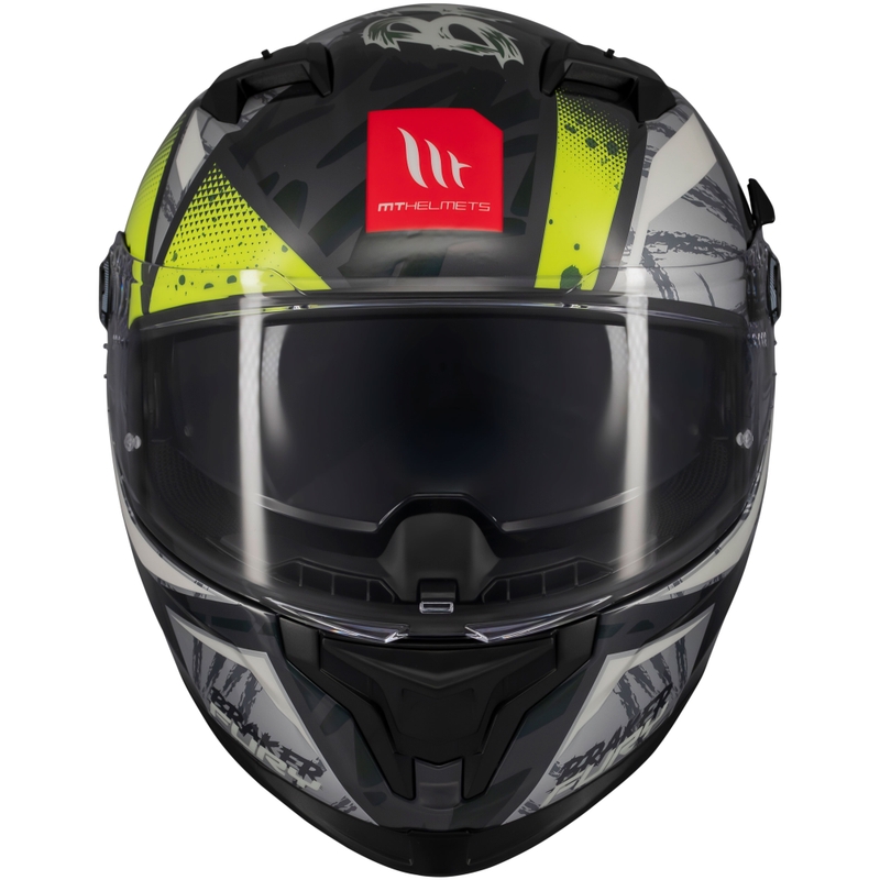 Casco de moto integral MT Braker SV Fury gris-amarillo fluo