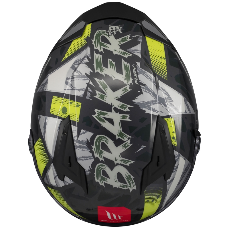 Casco de moto integral MT Braker SV Fury gris-amarillo fluo
