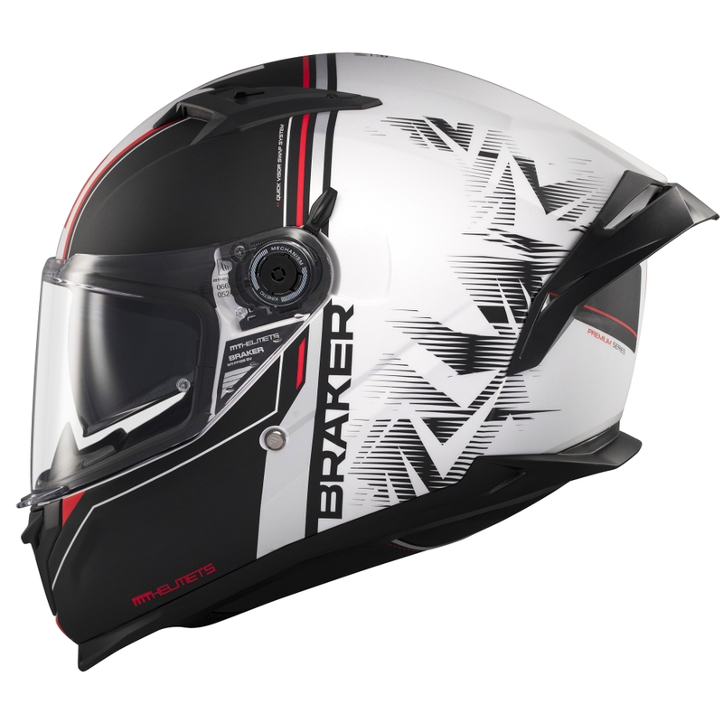 Casco de moto integral MT Braker SV Charm negro mate-blanco