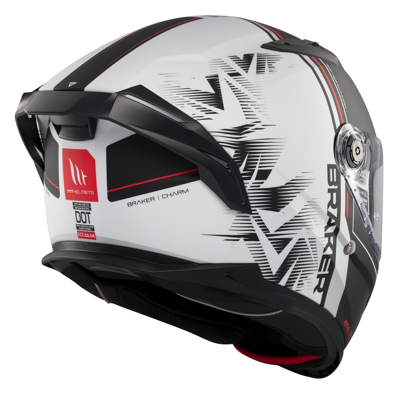 Casco de moto integral MT Braker SV Charm negro mate-blanco