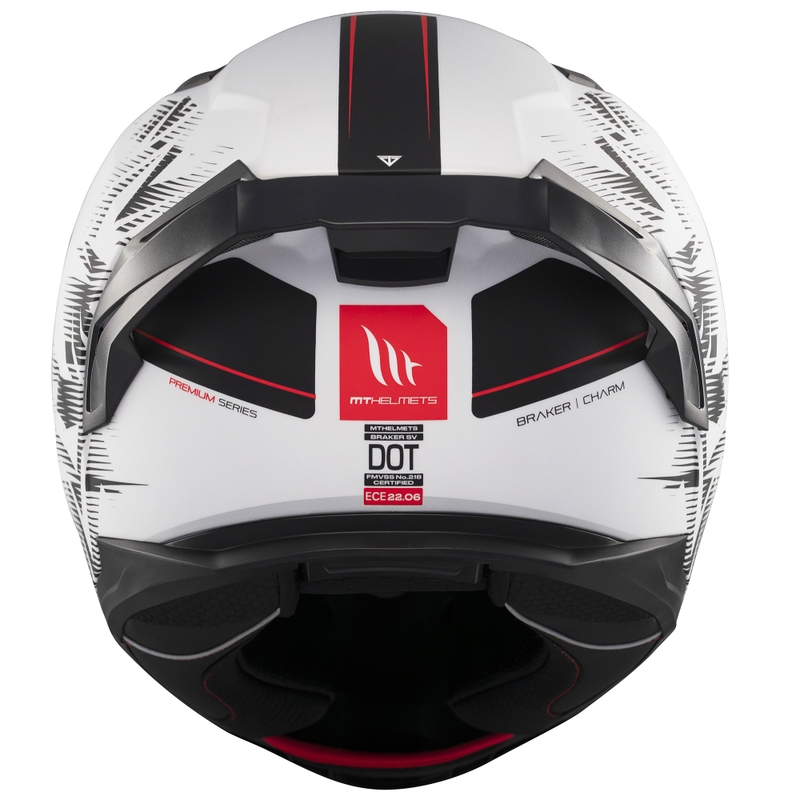Casco de moto integral MT Braker SV Charm negro mate-blanco