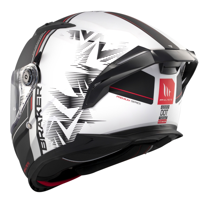 Casco de moto integral MT Braker SV Charm negro mate-blanco