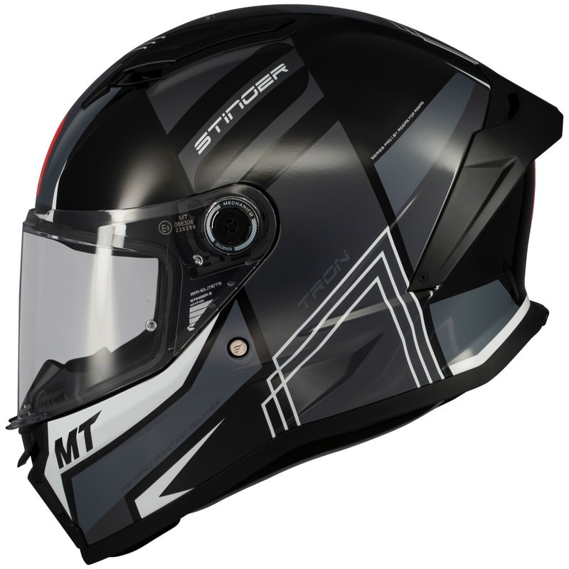 Casco de moto integral MT Stinger 2 Tron negro-gris