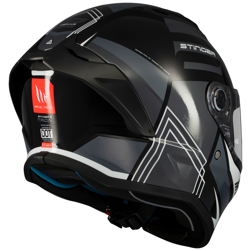Casco de moto integral MT Stinger 2 Tron negro-gris
