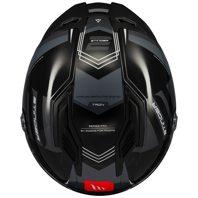 Casco de moto integral MT Stinger 2 Tron negro-gris