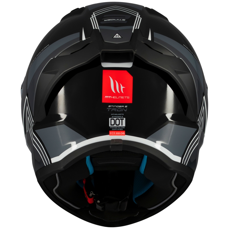 Casco de moto integral MT Stinger 2 Tron negro-gris