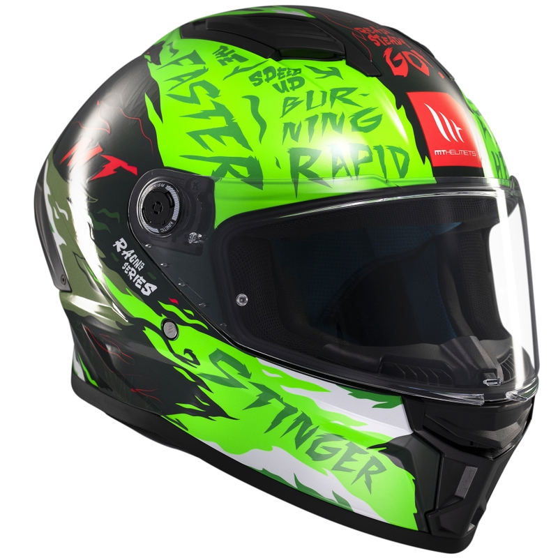 Casco integral de moto MT Stinger 2 Ardent verde