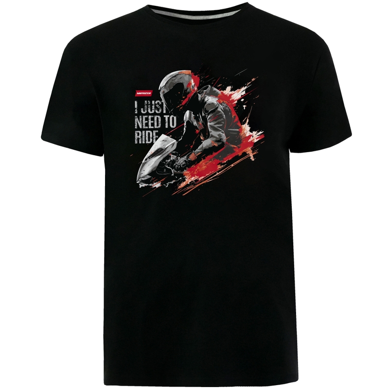 Camiseta MotoZem Solo necesito conducir negra