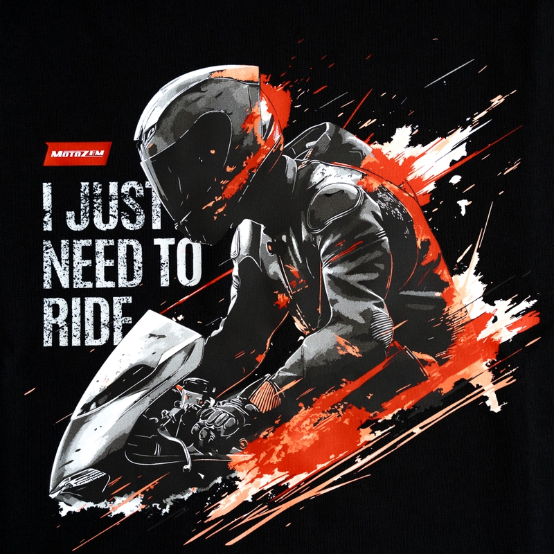 Camiseta MotoZem Solo necesito conducir negra