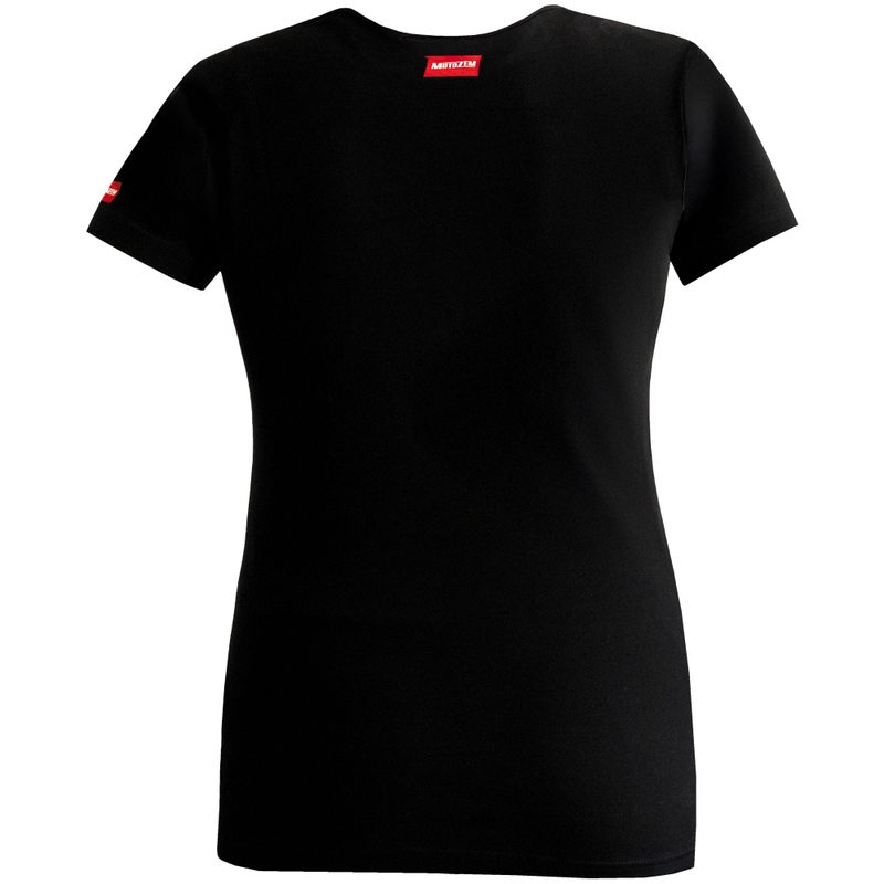 Camiseta MotoZem Girl para mujer negra