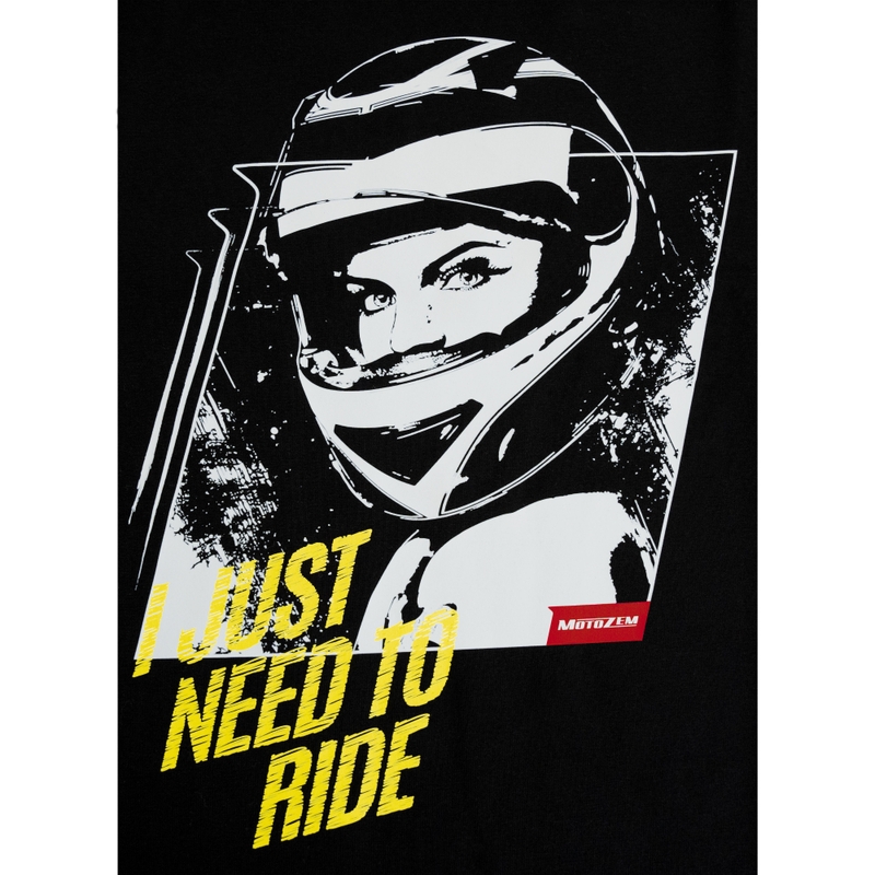 Camiseta MotoZem Girl para mujer negra