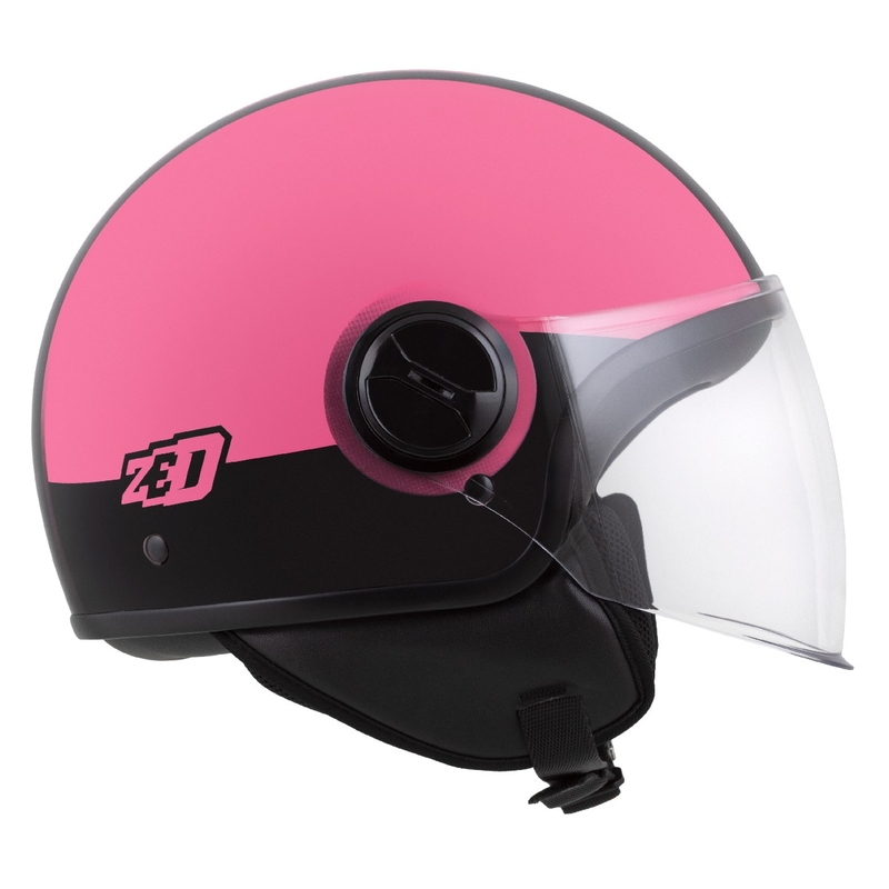 Casco abierto ZED C35 rosa-negro