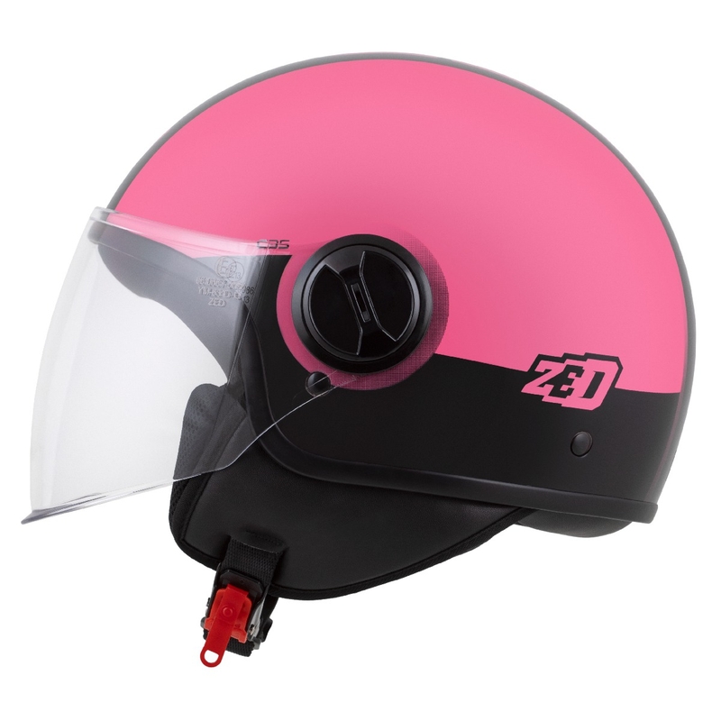 Casco abierto ZED C35 rosa-negro