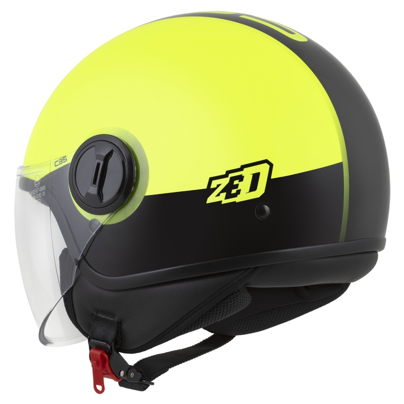 Casco abierto ZED C35 amarillo fluo-negro