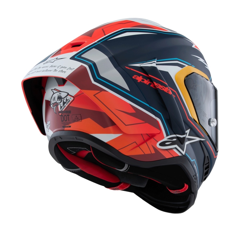 Casco integral para motocicleta Alpinestars Supertech R-10 Limited Edition Pedro Acosta azul mate, rojo y blanco