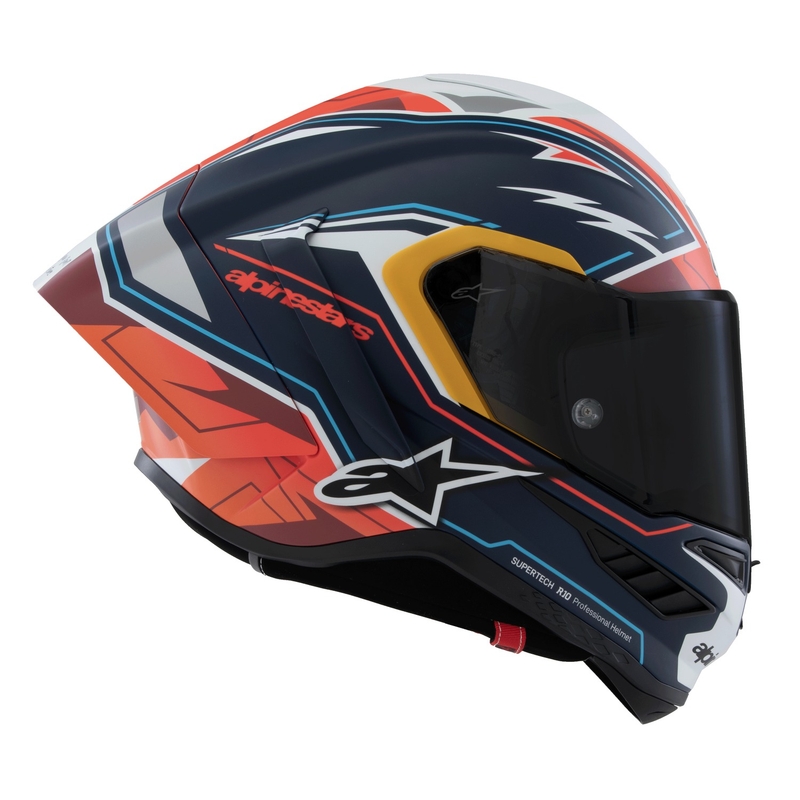 Casco integral para motocicleta Alpinestars Supertech R-10 Limited Edition Pedro Acosta azul mate, rojo y blanco