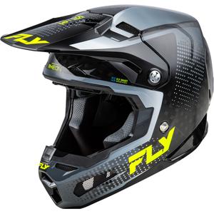 Casco de motocross FLY Racing Formula S Carbon gris-amarillo fluo