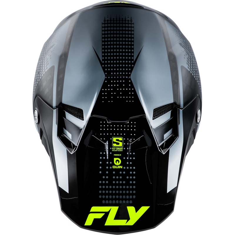 Casco de motocross FLY Racing Formula S Carbon gris-amarillo fluo