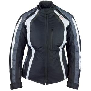 Chaqueta de moto para mujer Roleff Venedig negro-gris-blanco