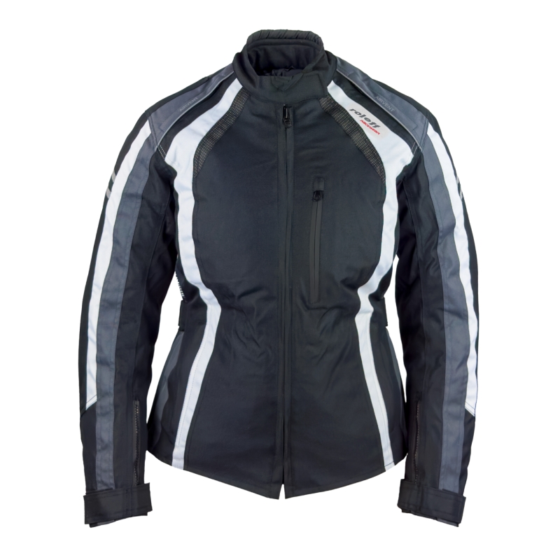 Chaqueta de moto para mujer Roleff Venedig negro-gris-blanco