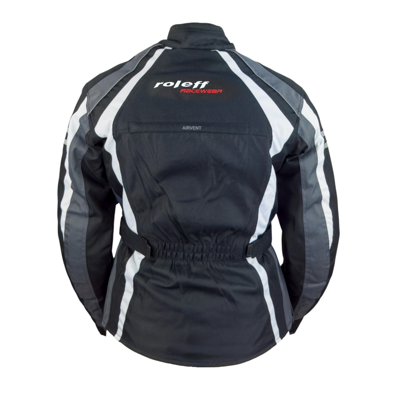 Chaqueta de moto para mujer Roleff Venedig negro-gris-blanco