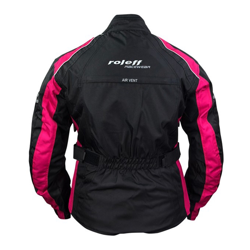 Chaqueta de moto para mujer Roleff Venedig negra y rosa