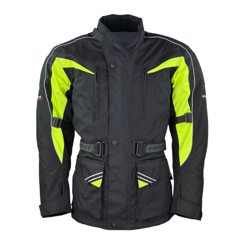 Chaqueta de moto Roleff Kodra negra-amarilla fluo