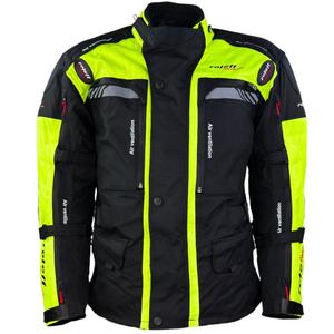 Chaqueta de moto Roleff Kodra Enduro negra-amarilla fluo