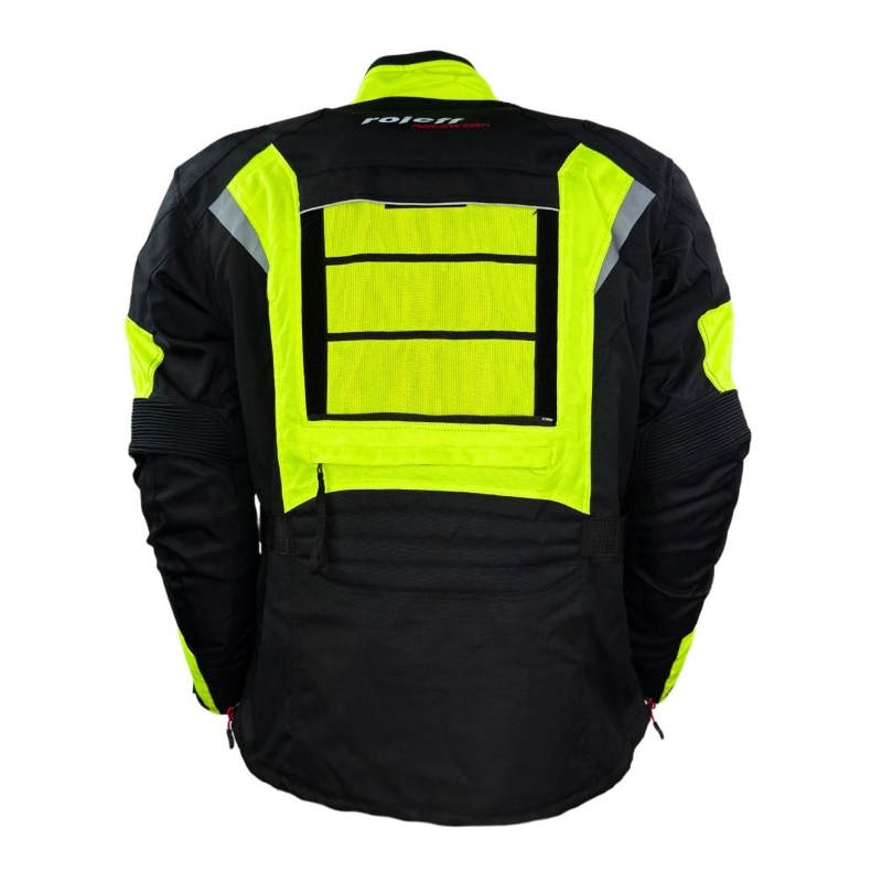 Chaqueta de moto Roleff Kodra Enduro negra-amarilla fluo